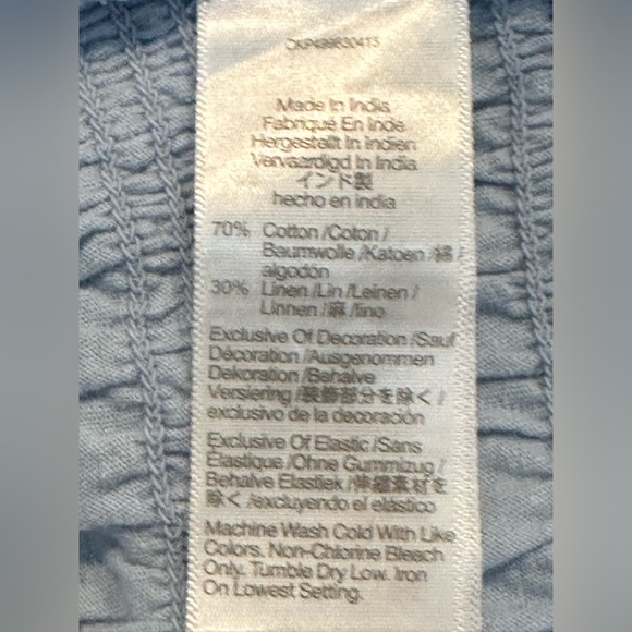 Madewell Smocked Tank Top Light Blue - Picture 6 of 7